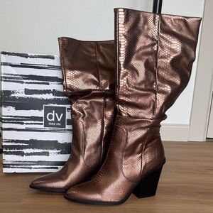 DV by Dolce Vita Metallic Bronze Heeled Boots